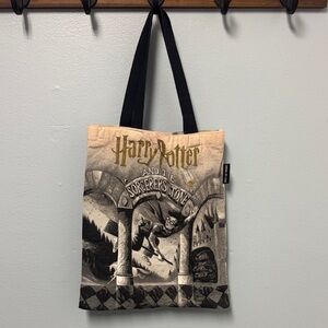 Out of Print Beige and Black Tote Bag